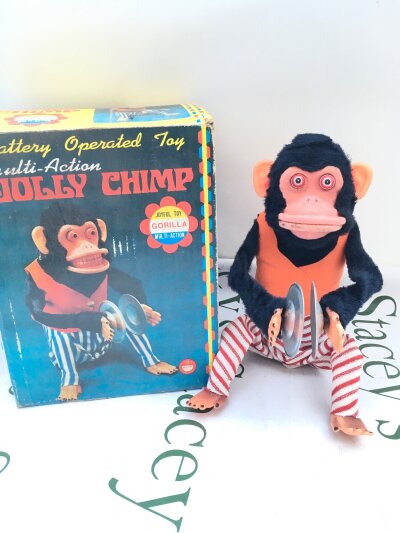 A Boxed Battery Operated Taiwan Vintage Hsin Chi Jolly Chimp. No Reserve.