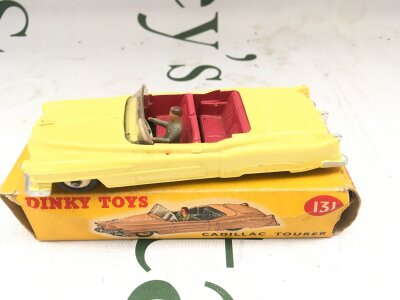 A Boxed Dinky Yellow Cadillac Tourer #131.