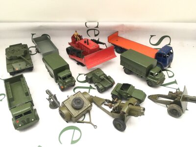 A Collection Of Loose Military Diecast Vehicles, Bulldozer And Others.