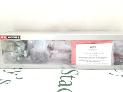 A Boxed WSI Models MB Arocs MP4 Big Space 6x4 + Semi Loader. #02-2085.