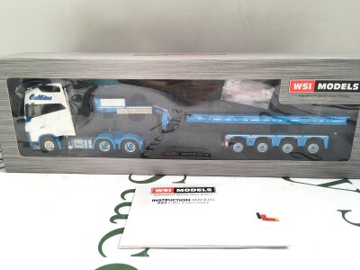 A Boxed WSI Models 1/50 Scale Volvo FH4 Glob XXL 6X4 Low Loader-4 Axle #02-3228.