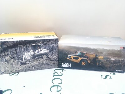 2 Boxed WSI Construction Diecast Models, A Crawler Tractor And A Bruder Volvo A60H Dump Truck.(2).