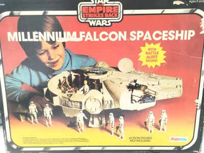 A Boxed Vintage Star Wars Millennium Falcon, No Instructions And Training Ball Missing.