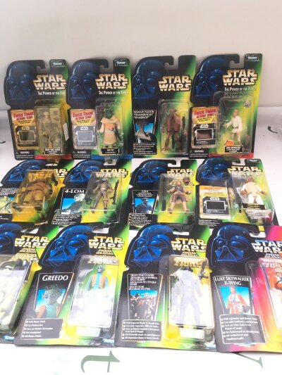 A Box Containing A Collection Of Star Wars The Power Of The Force Figures. All Carded. No Reserve.