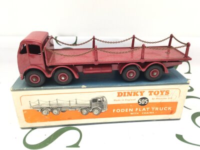 A Boxed Dinky Foden Flat Truck With Chains #505.