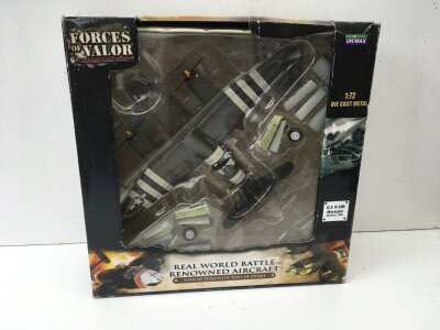 Boxed Unimax model airplane in the Forces of Valor series featuring a diecast U.S. B26B Marauder.  1:72 scale. No reserve.