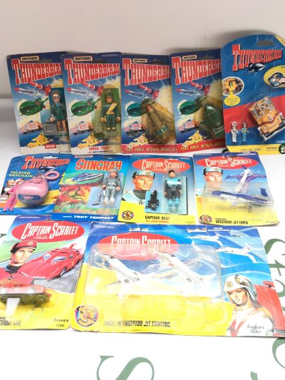 A Collection of Carded Matchbox And Vivid Captain Scarlet, Thunderbirds And Stingray Toys And Figures.