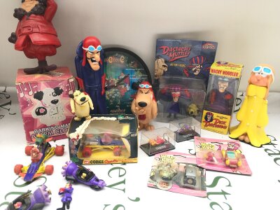 A Collection Of Wacky Races Toys including A Boxed Corgi Dick Dastardly Racing Car #809.