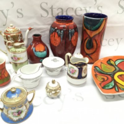A collection of Poole pottery , Noritake etc. dishes and vases. this lot cannot be posted
