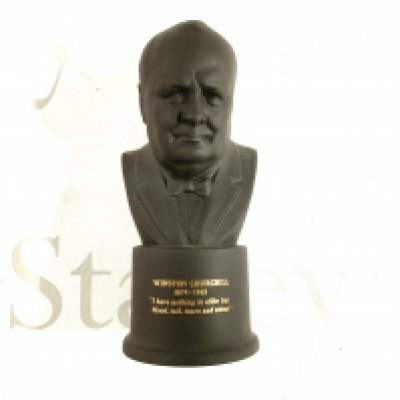 Wedgewood black basalt bust of Winston Churchill (146). 18cm