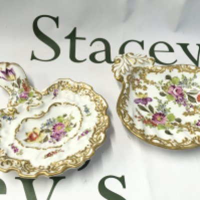Two 19th century porcelain dishes , this lot cannot be posted