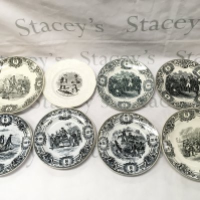 Porcelain plates, Napoleon Bonaparte battles by Boch La Louviere, Boch Freres. Made in Belgium. This lot cannot be posted