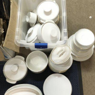 A collection of mid 20th century German Thomas dinner ware including plates, Casserole servers etc. this lot cannot be posted