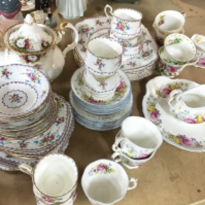 Mixed Royal Albert part tea sets including cups, saucers , plates . Petit point, Summer garland. This lot cannot be posted