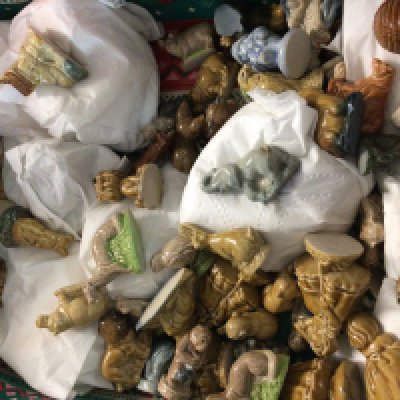 A box containing a collection of Wade Whimsies