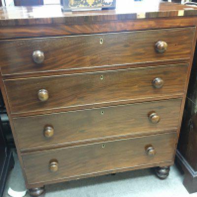 A Victorian mahogany chest of drawers fitted with four long drawers. NO RESERVE