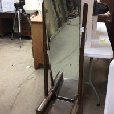 An Art Deco walnut dressing mirror the base with a drawer. NO RESERVE