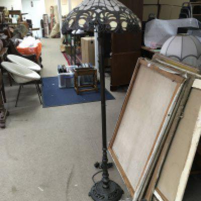 Tiffany style lamp, 155cm tall.