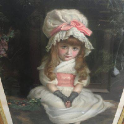 Two framed Pears prints in maple frames .