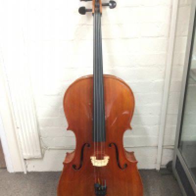 A fine quality modern handmade German cello by Sandner in excellent condition. Comes with a bow but no case. Shipping category D.