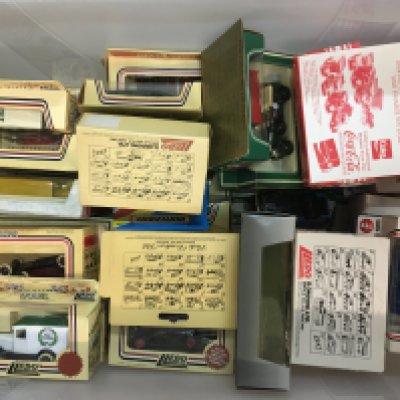 A box containing boxed Days gone Lledo figures. NO RESERVE