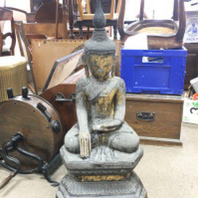 WITHDRAWN - A Burmese Buddha statue. 94cm tall