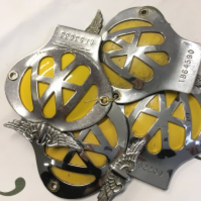 Four vintage AA badges . No reserve Postage cat A