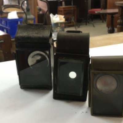 Three vintage Bike lamps. This lot cannot be posted