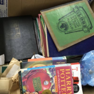 A collection of various 20th century used and unused world stamps , first day covers and books including Harry Potter . This lot cannot be posted