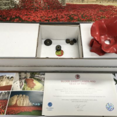 Tower of London Ceramic poppy by Paul Cummins with original box and COA.