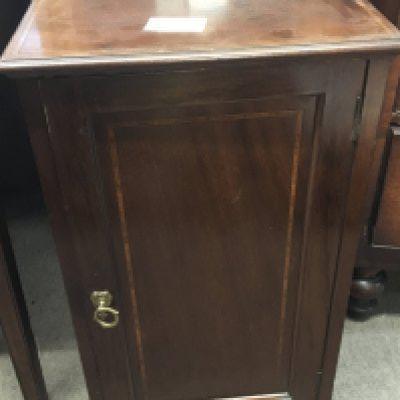 An Edwardian satinwood banded Mahogany pot cupboard. NO RESERVE