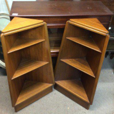 G-Plan Mid 20th century design Corner shelf units. Dimensions 18x47x85cm