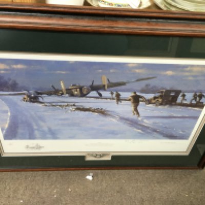 A signed limited edition print titled safe by Keith Woodcock and Colonel Robert Vickers. In a conservation frame with COA. 83 by 61cm Postage D