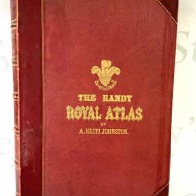 A large bound copy of The Handy Royal Atlas by A.Keith Johnston. (D)