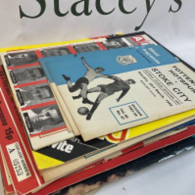 A collection of vintage football programmes including Tottenham Hotspurs, Arsenal etc. Postage category B