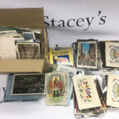 A box of vintage postcards. Shipping category B.
