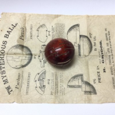 Mysterious ball puzzle, Parlour puzzle by R.Grigor made at the Cartwright Memorial Exhibition, Lister. Dated 1904. Postage category B