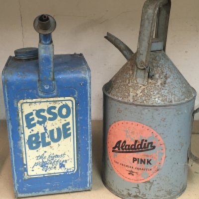 ESSO blue and round Aladin paraffin cans