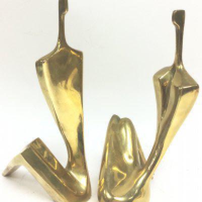 Itzik Ben Shalom B.1945 (Israeli) Couple, brass sculptures dated 1987. 188/500. Approximately 20cm tall. Postage category B