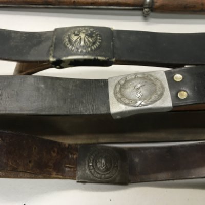 Three German Third Reich military and Luftwaffe belts with clasps (3)