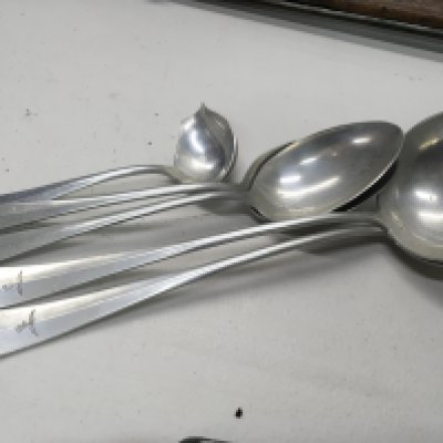 A collection of German Third Reich Luftwaffe catering serving spoons and ladles (5)/