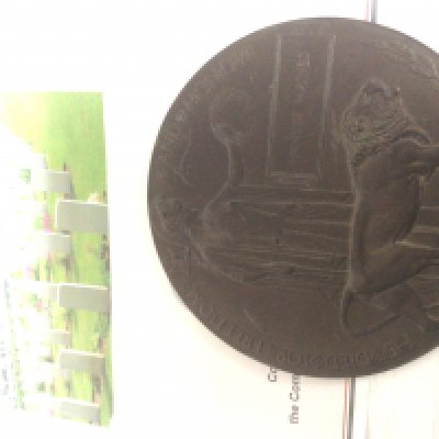 A bronze memorial plaque awarded to Ernest Hawes 90840 Royal Artillery killed on 14th November 1918.