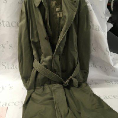 An American Military overcoat possibly II world war. With detachable liner small Regular size label.