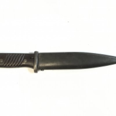 A WW2 German Third Reich combat knife made from a K98 bayonet. Blade 14cm , Total length 25cm approximately . This lot cannot be posted