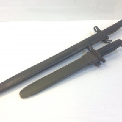 Two American Bayonets I world war 1917 Remington with US stamp and one other shorter bayonet AFH US.