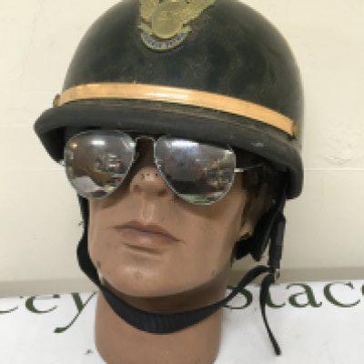 A Genuine Vintage American Californian Police Motorcycle helmet.