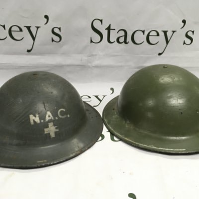 Two WW2 military helmets. Shipping category C.