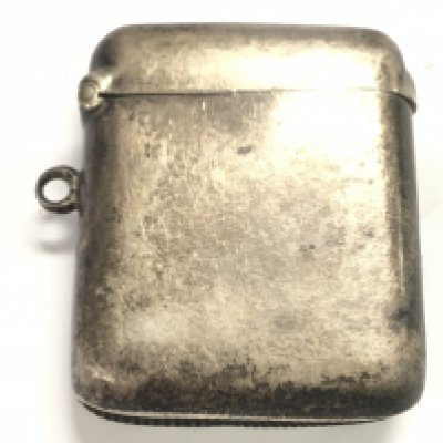 A silver hallmarked vesta case , postage category A