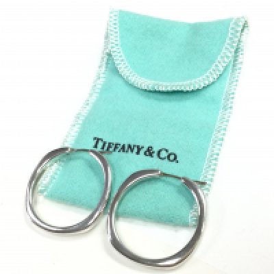 Silver Tiffany and Co hoop earrings. Postage category A