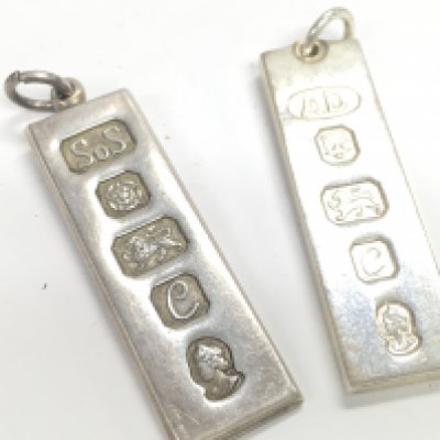 Two silver ingots. Postage category A